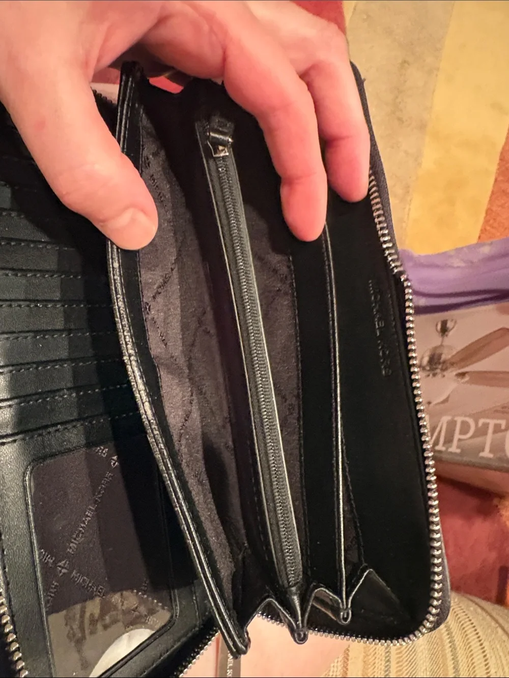 Michael Kors Black Leather Zip Wallet